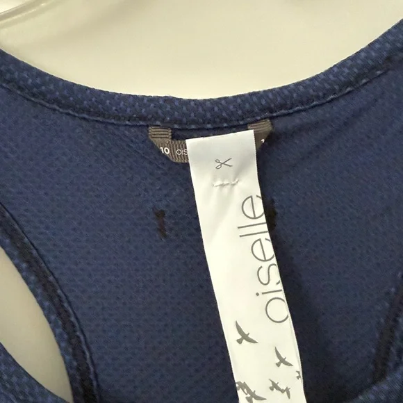 Oiselle Flyout Racerback Tank size 10 deep blue - Picture 2 of 5